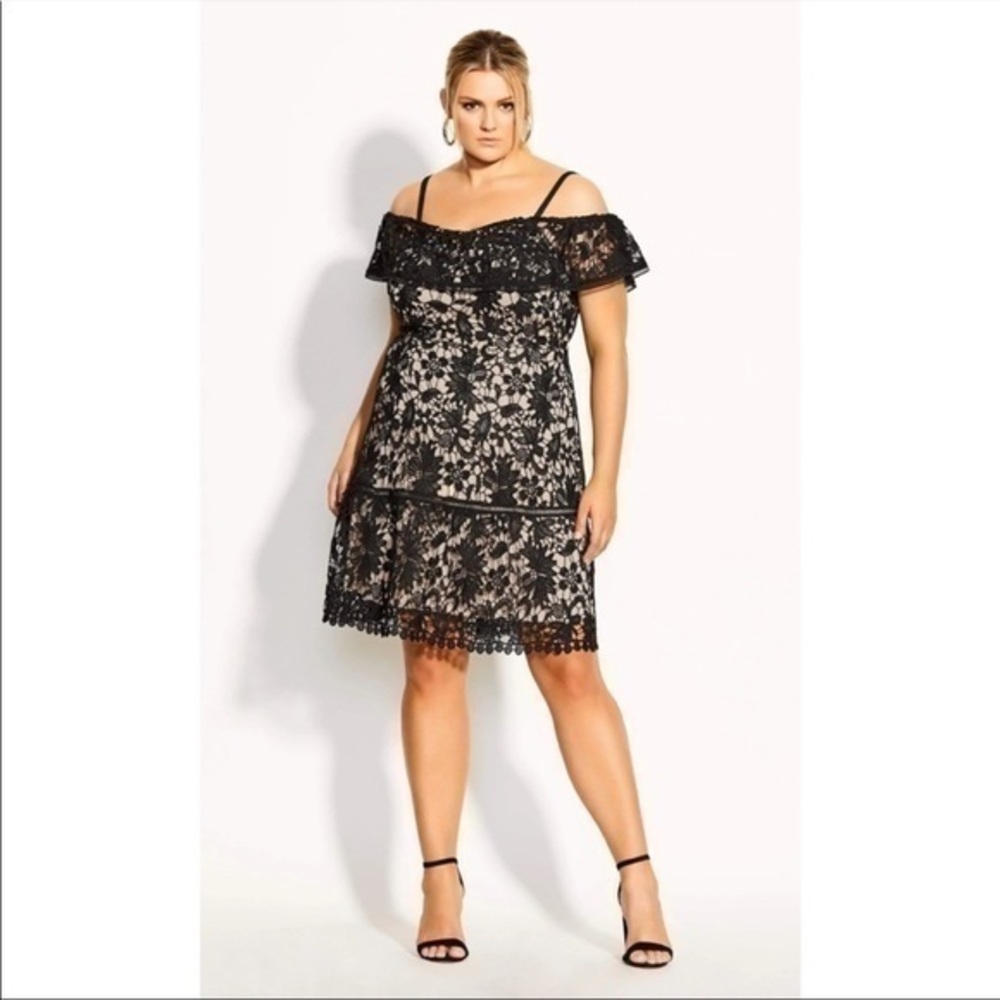 CITY CHIC Black Dream Of Lace Dress